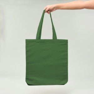 BOLSA DE ALGODÓN VERDE 42X38X6 CM