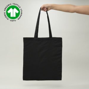 BOLSA DE ALGODÓN ORGÁNICO NEGRA 42X38 CM