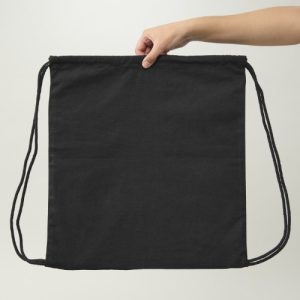 MOCHILA DE ALGODÓN NEGRA 4 OZ TIPO MOCHILA 42X38 CM