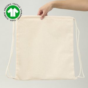 MOCHILA DE ALGODÓN ORGÁNICO CERTIFICADO 6 OZ TIPO MOCHILA 42X38 CM