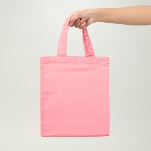 BOLSA DE ALGODÓN ROSADO 4.5 OZ NEGRA 30X24 CM