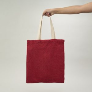 BOLSA DE YUTE ROJA CON RECUBRIMIENTO 40X35 (CM)