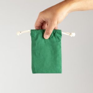 SAQUITO DE ALGODÓN VERDE 15X10 CM