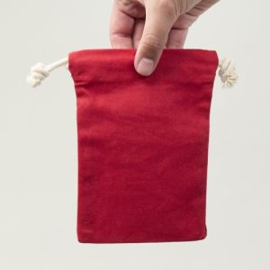 SAQUITO DE ALGODÓN ROJO 15X10 CM