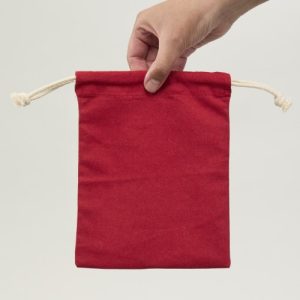 SAQUITO DE ALGODÓN ROJO 19X14 CM