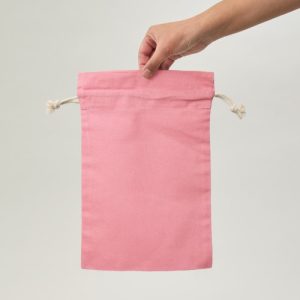 SAQUITO DE ALGODÓN ROSADO 30X20 CM