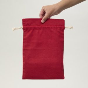 SAQUITO DE ALGODÓN ROJO 30X20 CM