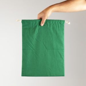 SAQUITO DE ALGODÓN VERDE 40X30 CM