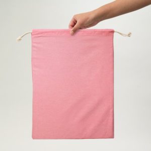 SAQUITO DE ALGODÓN ROSADO 40X30 CM