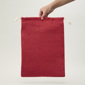 SAQUITO DE YUTE ROJO 40X30 (CM)